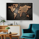 World Map Canvas Print – Framed Travel Map Wall Art for