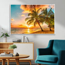Tropical Sunset Beach Canvas Wall Art Print – Vibrant Palm by MyGreatCanvas | Canvas Wall Art Prints | Photo Prints & Wall Decor