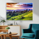Green Hills and Sunset Wall Art Print - Scenic Landscape by MyGreatCanvas | Canvas Wall Art Prints | Photo Prints & Wall Decor