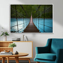 Suspension Bridge Over River Canvas Art | 3-Panel Nature by MyGreatCanvas | Canvas Wall Art Prints | Photo Prints & Wall Decor