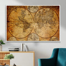 Vintage World Map Canvas Print – Antique Push Pin Travel by MyGreatCanvas | Canvas Wall Art Prints | Photo Prints & Wall Decor