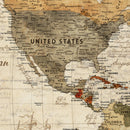 Custom Push Pin World Map Wall Canvas Print