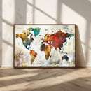 Watercolor World Map Canvas Print – Framed Wall Art for by MyGreatCanvas | Canvas Wall Art Prints | Photo Prints & Wall Decor