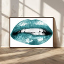 Blue Lips Wall Art Canvas Print
