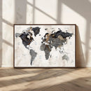 Abstract Map Printing - Modern World Map Canvas Wall Art for