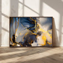 Large Abstract Wall Art Print -  Gold and Blue Abstract