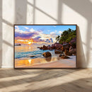 Tropical Island Beach Sunset Canvas Print