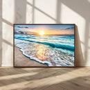 Sunset Beach Waves Canvas Wall Art – 5-Panel Ocean Sunset by MyGreatCanvas | Canvas Wall Art Prints | Photo Prints & Wall Decor