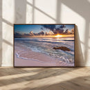 Sea Ocean Sunset Beach Wall Art Canvas Print
