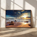 Golden Hour Beach Sunset Canvas Triptych, Ocean Waves and by MyGreatCanvas | Canvas Wall Art Prints | Photo Prints & Wall Decor
