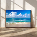 Tropical Beach 3-Panel Canvas Wall Art – Serene Ocean Waves
