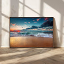 Sunset Ocean Beach Wall Art – Giclee Canvas Print, Coastal