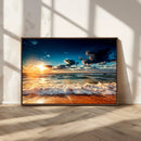 Golden Hour Sunset Over Ocean Waves Wall Art Canvas Print | by MyGreatCanvas | Canvas Wall Art Prints | Photo Prints & Wall Decor
