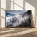 Beautiful Rising Fog in Winter Mountain Landscape- Framed by MyGreatCanvas | Canvas Wall Art Prints | Photo Prints & Wall Decor
