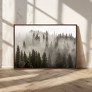 Foggy Mountain Wall Art | 3-Panel Foggy Forest and Mountain