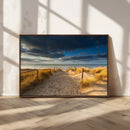 Ocean Beach Dark Clouds Wall Art Canvas Print