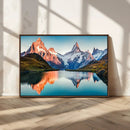 Landscape Mountain and Lake View Wall Art Canvas Print