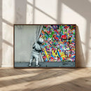 Banksy Colorful Street Graffiti Canvas Wall Art Print, by MyGreatCanvas | Canvas Wall Art Prints | Photo Prints & Wall Decor