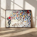 Banksy Art Butterfly Girl Explosion Canvas Art – Vibrant