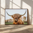 Highland Cow Animal Scottish Cattle Art Print Farmhouse Wall