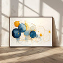 Geometric Blue Orange Abstract Wall Art Canvas, Geometric
