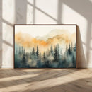 Abstract Forest Print - Mountain Wall Art | Autumn Landscape