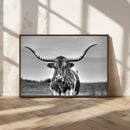 Texas Longhorn Cow Wall Art, Texas Longhorn Canvas, Cattle