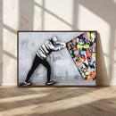 Banksy Art Behind the Curtain Street Wall Art Canvas Print |