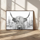 Rustic Charm | Cow Longhorn Black White Bighorn Wall Art