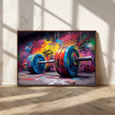 Abstract Graffiti Barbell Canvas Wall Art – Urban Fitness