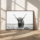 Highland Cow Canvas Wall Art – Majestic Beauty in Black and