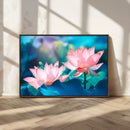 Pink Lotus Flower Canvas Wall Art | Vibrant Floral Wall by MyGreatCanvas | Canvas Wall Art Prints | Photo Prints & Wall Decor