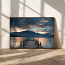 Mountain Lake Wood Pier Canvas Wall Art Nature Lake Print by MyGreatCanvas | Canvas Wall Art Prints | Photo Prints & Wall Decor