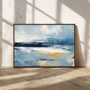 Abstract Ocean Canvas Wall Art - Coastal Blue and Gold