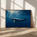 Whale under Ocean Wall Art Canvas Print
