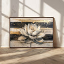 Abstract Lotus Flower Wall Art Canvas Print, Meditation Yoga