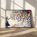 Banksy Graffiti Wall Art Canvas Print: Girl Releasing