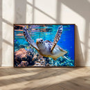 Underwater Sea Turtle Wall Art Canvas Print – Vibrant Ocean