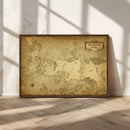 Vintage Game of Thrones Map Wall Art | Westeros and Essos