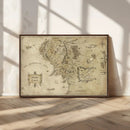 Vintage Middle Earth Map Wall Art Canvas – Lord of the Rings