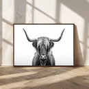 Highland Wall Art Canvas Print – Minimalist Black and White