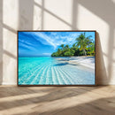 Tropical Beach Wall Art Canvas Print - Serene Ocean