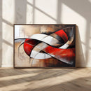 Abstract Wall Art - Modern Red and White Canvas Wall Art