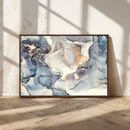 Abstract Blue and Gold Canvas Wall Art - Fluid Modern Ink