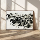 Abstract Horse Wall Art Canvas Print - Dynamic Black Ink