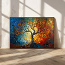 Yggdrasil Tree of Life Mosaic Stained Glass Wall Art Canvas,