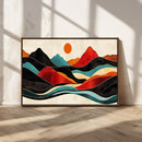 Western Wall Decor - Large Triptych Mountain Canvas - Boho