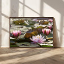 Lotus Flower Wall Art Canvas Print, Water Lily Large Wall