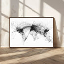 Flight Routes Air Traffic Map Canvas Wall Art - Framed -