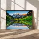 Maroon Bells Lake Wall Art Canvas Print – Framed Majestic